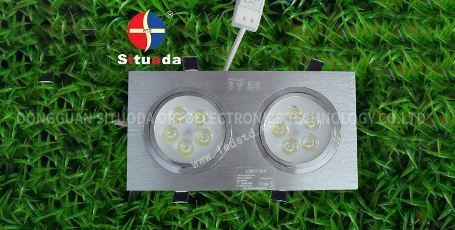 STD-TH-10W-C-05 LED Silver Double Head Ceiling Light